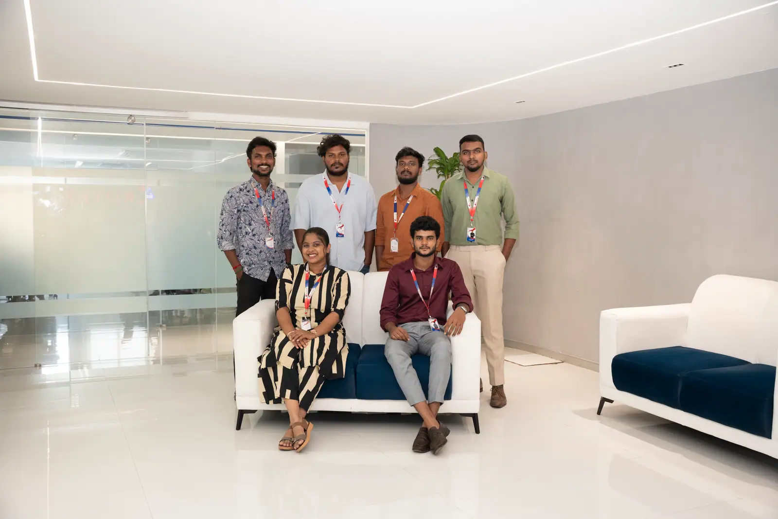 The Croyez team together in the office lounge