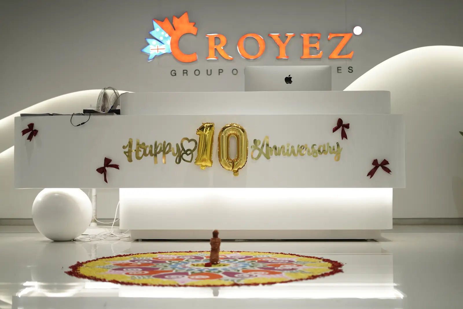 The Croyez reception decorated for the 10th anniversary